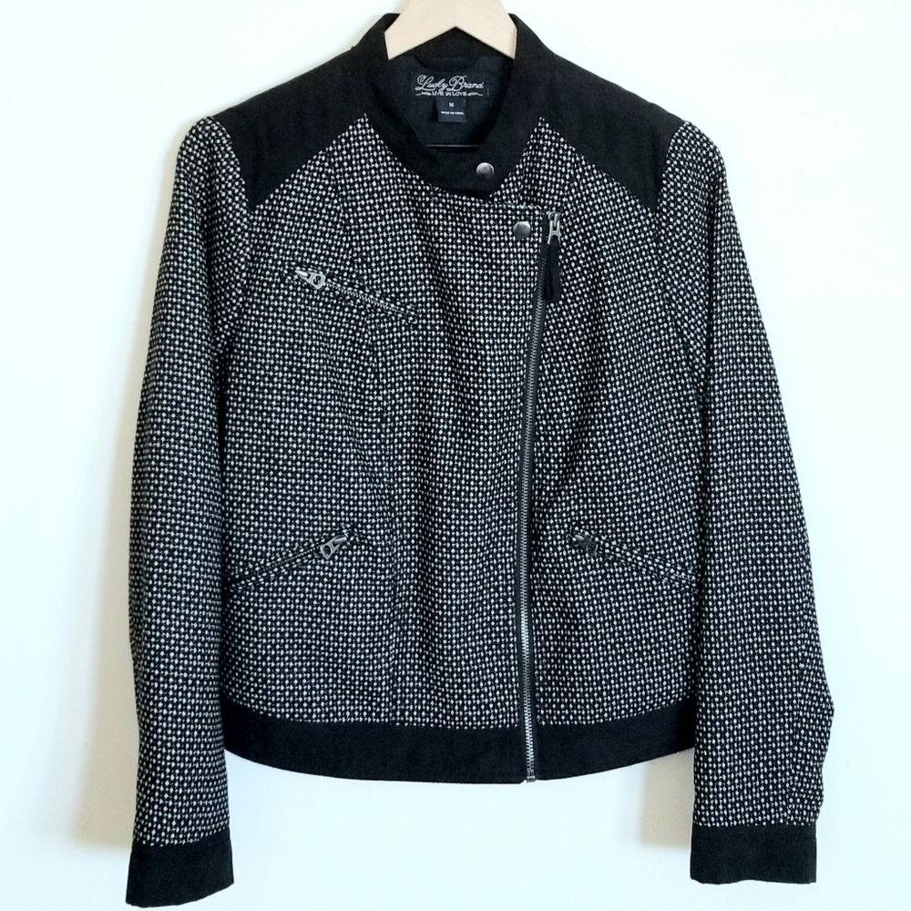 LUCKY BRAND TWEED MOTO JACKET
